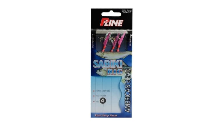 P-Line Rig Sabiki American Shad 3 Hook #4 - PSSMR-4