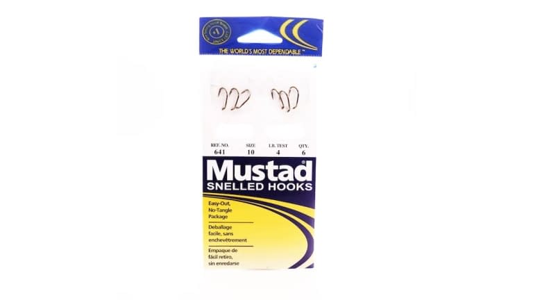 Mustad Snelled Baithldr BRZ Sz12 5pk