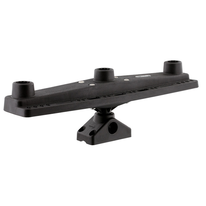 Scotty #257 Triple Rod Holder Board only (No Rod Holders) Includes Post  Bracket and Mount, Black, Small